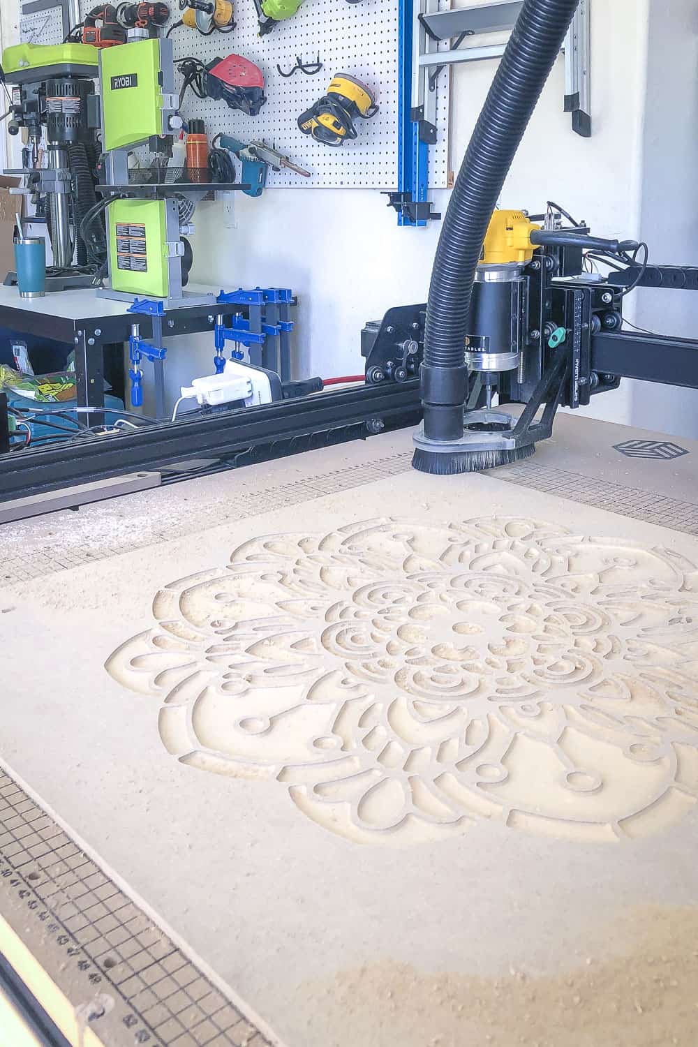 how to carve a mandala in MDF with a CNC x-carve