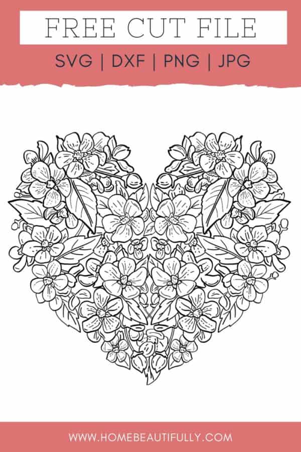 Floral Heart Free SVG Files Pinterest 2