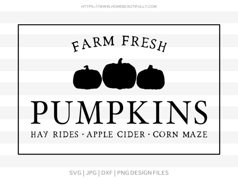 Farm Fresh Pumpkins Sign | Home Beautifully | Free SVG Files