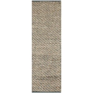 Safavieh Natural Fiber Collection NF454A Hand Woven Blue and Natural Jute Runner (2'6 x 10')