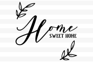 Free SVG Files Home Sweet Home with Leaves